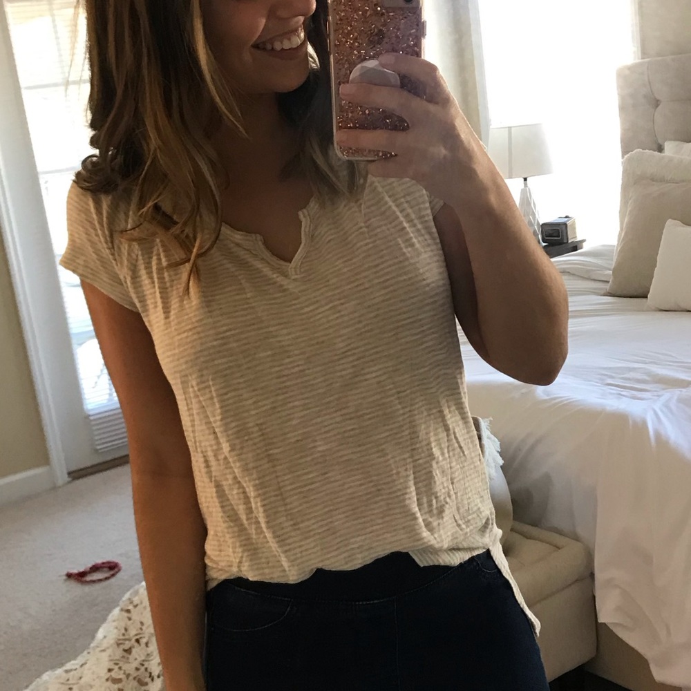 Madewell Olive Striped Tee